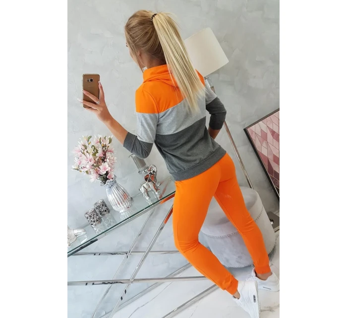 Oranžová+sivá farebná pruhovaná sada