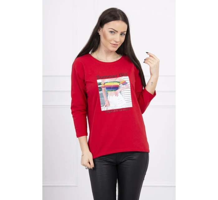 Blúzka s potlačou Summer Girl červená