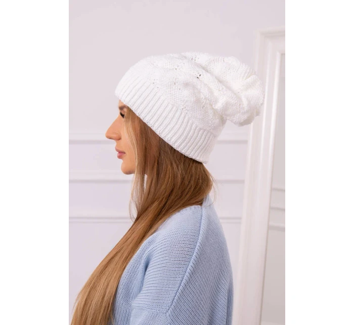 Dámská čepice bílá model 18751877 - K-Fashion Dámská čepice bílá model 18751877 - K-Fashion