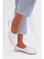 Dámské kožené baleríny model 22100748 Bílá - Maciejka