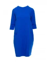 B083 Oversized šaty s predným vreckom - kráľovská modrá