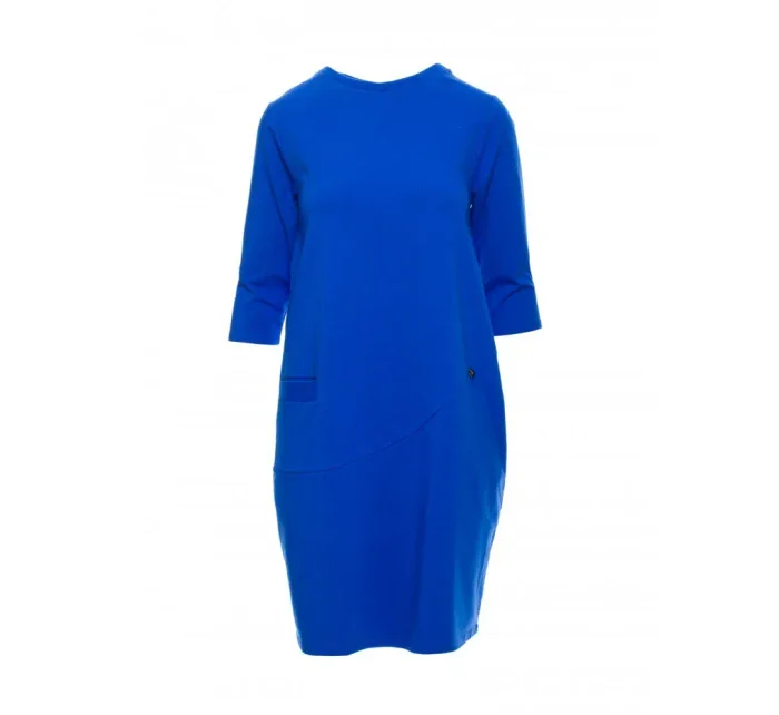 B083 Oversized šaty s predným vreckom - kráľovská modrá