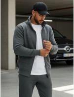 Pánská mikina na zip s kapucí antracitová model 21962253 - FashionStreet