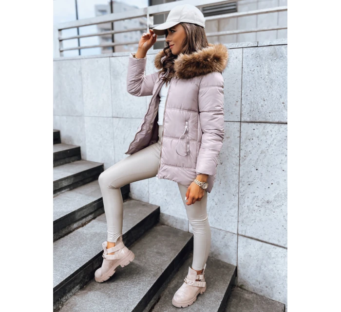 Dámská prošívaná zimní bunda AMBER béžová Dstreet model 21970501 - FashionStreet Dámská prošívaná zimní bunda AMBER béžová Dstreet model 21970501 - FashionStreet