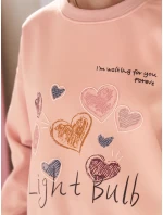 Dámska nadrozmerná mikina so srdiečkami PINKNOTE pink FashionStreet BY1500