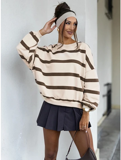 Bluza damska oversize w beżowa model 22352974 - FashionStreet