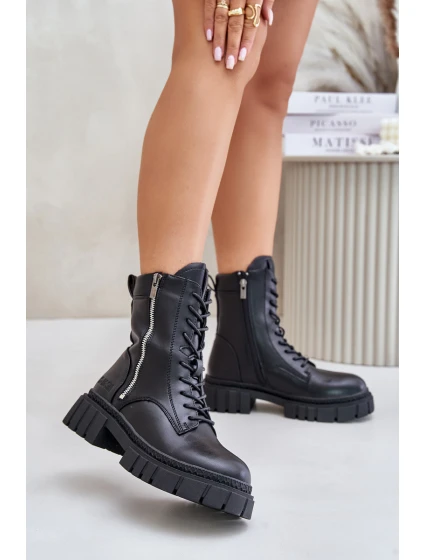 Zateplené boty dámské z eko kůže Big Star Černé model 21676204 - Big Star Shoes