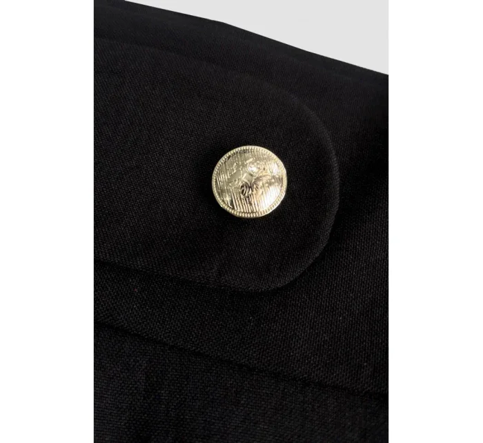 B265 Sukňa s vysokým pásom - čierna