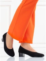 Dizajnové lodičky dámske čierne na širokom podpätku Dizajnové lodičky dámske čierne na širokom podpätku