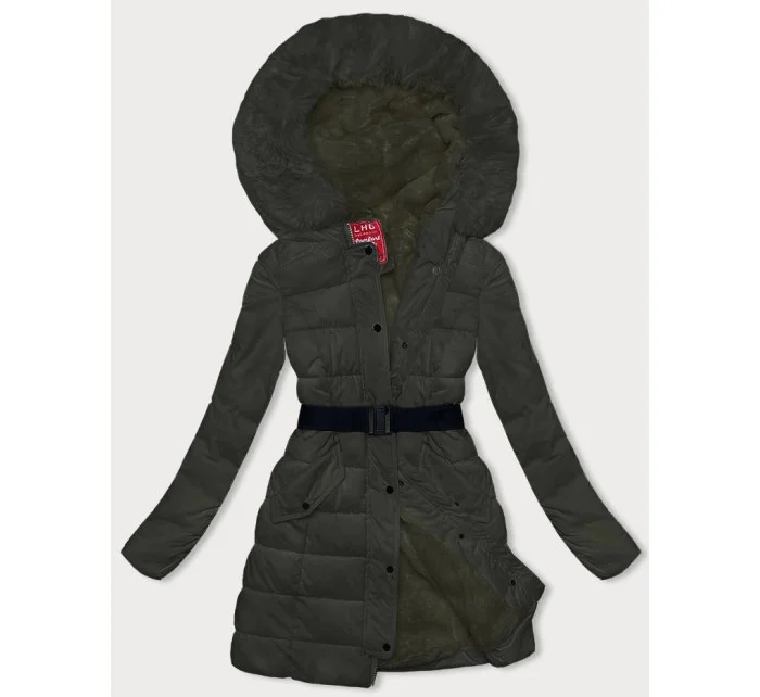 Péřová dámská zimní bunda v army barvě model 21245983 - LHD Péřová dámská zimní bunda v army barvě model 21245983 - LHD