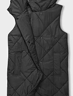 Dámska dlhá vesta oversize čierna (5M3165-392)