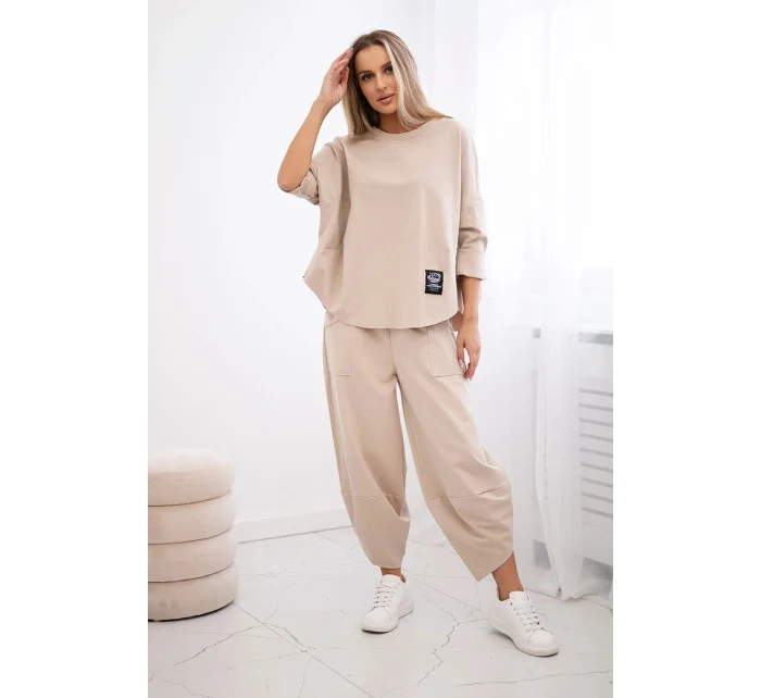 Souprava Punto Milano Winter tepláky + kalhot béžový Souprava Punto Milano Winter tepláky + kalhot béžový