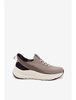 Pánské Sportovní Boty Textilní SlipOn Sneakers Na Platformě  Béžové model 22147184 - Kobbo