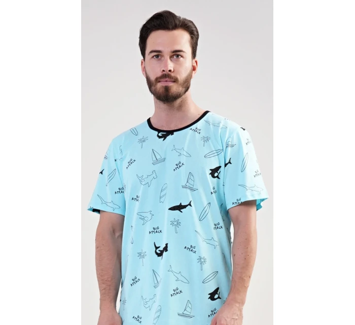 Pánská noční košile s krátkým rukávem model 17843969 - Vienetta MAN Pánská noční košile s krátkým rukávem model 17843969 - Vienetta MAN