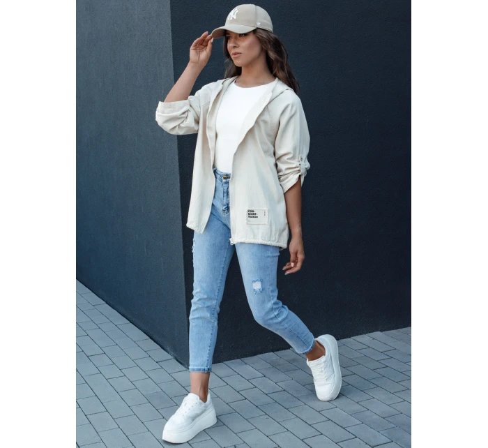 Dámská přechodná bunda s kapucí light beige Dstreet model 21979615 - FashionStreet Dámská přechodná bunda s kapucí light beige Dstreet model 21979615 - FashionStreet