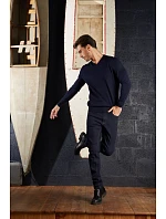 Men Pánský svetr s výstřihem do V night blue model 22500678 - NEOBLU Men Pánský svetr s výstřihem do V night blue model 22500678 - NEOBLU