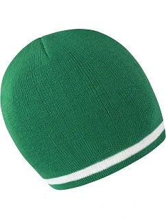 Result Headwear R 368X Pletená čiapka s kontrastnými pruhmi 28.368X smaragdová/biela