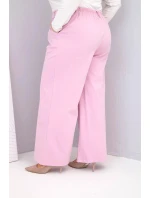 Dámske Plus veľkosť široké nohavice s vysokým pásom Dark Powder Pink