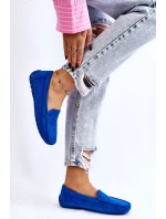 Zamszowe Mokasyny Damskie Niebieskie Morreno