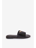 Klapki Damskie Eko Skórzane Z Ozdobnymi Detalami Czarne Mevith Klapki Damskie Eko Skórzane Z Ozdobnymi Detalami Czarne Mevith