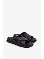 Kožené pánské pantofle Big Star model 22064034 Černé - Big Star Shoes