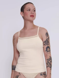 sloggi GO Rebrovaný top so špagetami - WHITE - SLOGGI WHITE - SLOGGI