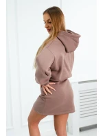 Hrejivé šaty s obálkovým spodným dielom mocca Hrejivé šaty s obálkovým spodným dielom mocca