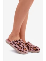 Dámské Kožené Pantofle Leopard model 21681221 Růžové - Inblu