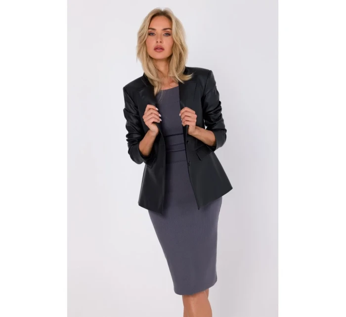 model 18863331 Blejzr z umělé kůže černý - Moe