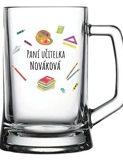 Personalizovaný pohár na pivo pre pani učiteľku/pána učiteľa (učebné pomôcky)