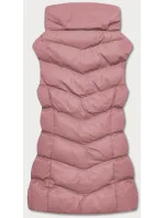 Ružová páperová dámska vesta (5M719-46)