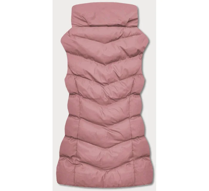 Ružová páperová dámska vesta (5M719-46)