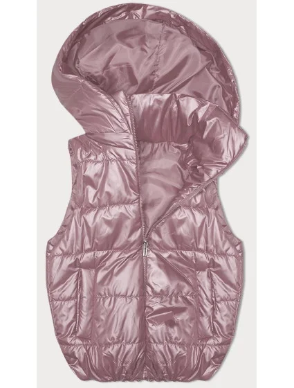Ružová páperová vesta s odnímateľnou kapucňou (B8247-81) Ružová páperová vesta s odnímateľnou kapucňou (B8247-81)