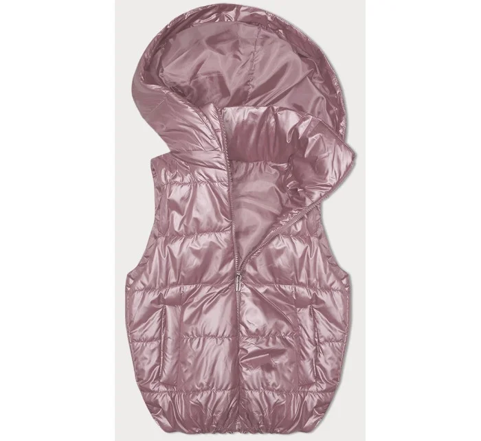 Ružová páperová vesta s odnímateľnou kapucňou (B8247-81) Ružová páperová vesta s odnímateľnou kapucňou (B8247-81)