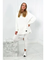 Bavlnená súprava, zateplená mikina + legíny ecru