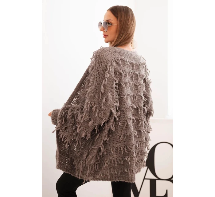 Dámský kardigan s třásněmi a volným střihem fango