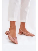 Plecione Sandały Damskie Na Delikatnym Obcasie Multikolor Jorela Plecione Sandały Damskie Na Delikatnym Obcasie Multikolor Jorela