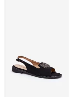 Dámské Sandály S Ozdobným  Černé model 21691532 - S.Barski