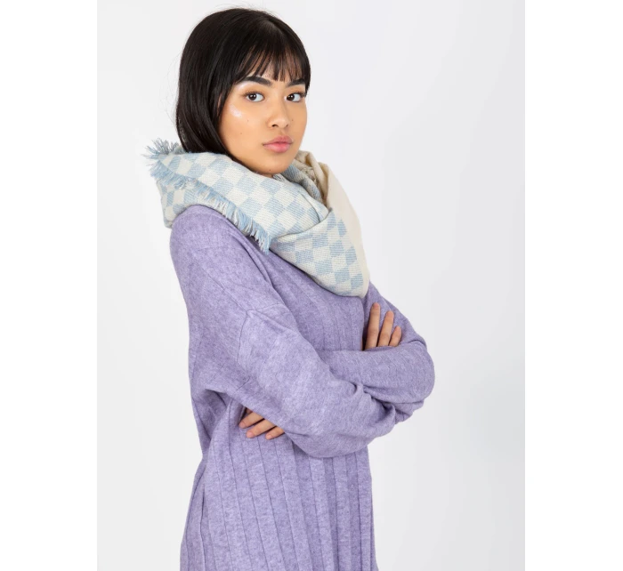 Tunelový šál AT KM 9501.10 biela a modrá Tunelový šál AT KM 9501.10 biela a modrá