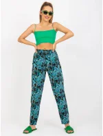 Nohavice D73771M61869M čiernozelené