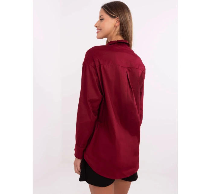 Košile DHJ KS model 20731266 bordó - FPrice Košile DHJ KS model 20731266 bordó - FPrice