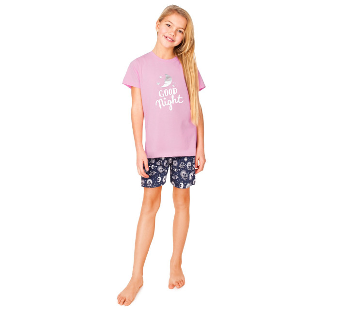 Yoclub Dievčenské krátke bavlnené pyžamo PIA-0022G-A110 Viacfarebné