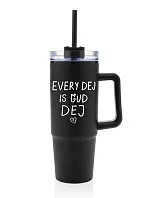 EVERY DEJ IS GUD DEJ - černý cestovní hrnek s průhledným víčkem 900 ml