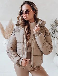 Dámska prešívaná zimná bunda SNOWLIKE s kapucňou svetlo béžová FashionStreet TY4931