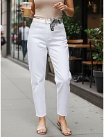Dámske džínsy s vysokým pásom mom fit white FashionStreet UY2935