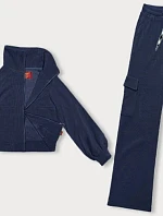 Ležérna súprava s nákladnými nohavicami tmavomodrá (AMG-338A)