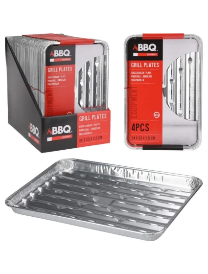 HLINÍKOVÉ GRILOVACIE TABLETY 34x23cm 4 BALENIA