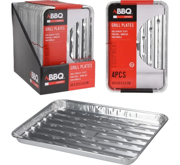 HLINÍKOVÉ GRILOVACIE TABLETY 34x23cm 4 BALENIA