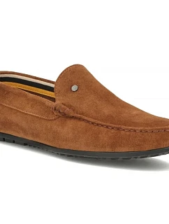 Pánske semišové kožené mokasíny camel Filippo MP923