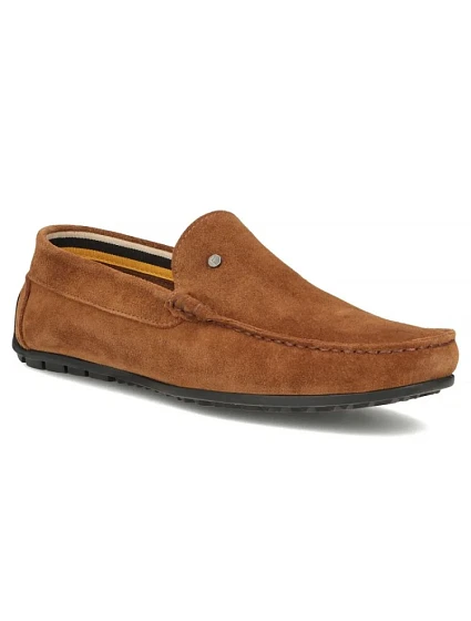 Pánske semišové kožené mokasíny camel Filippo MP923